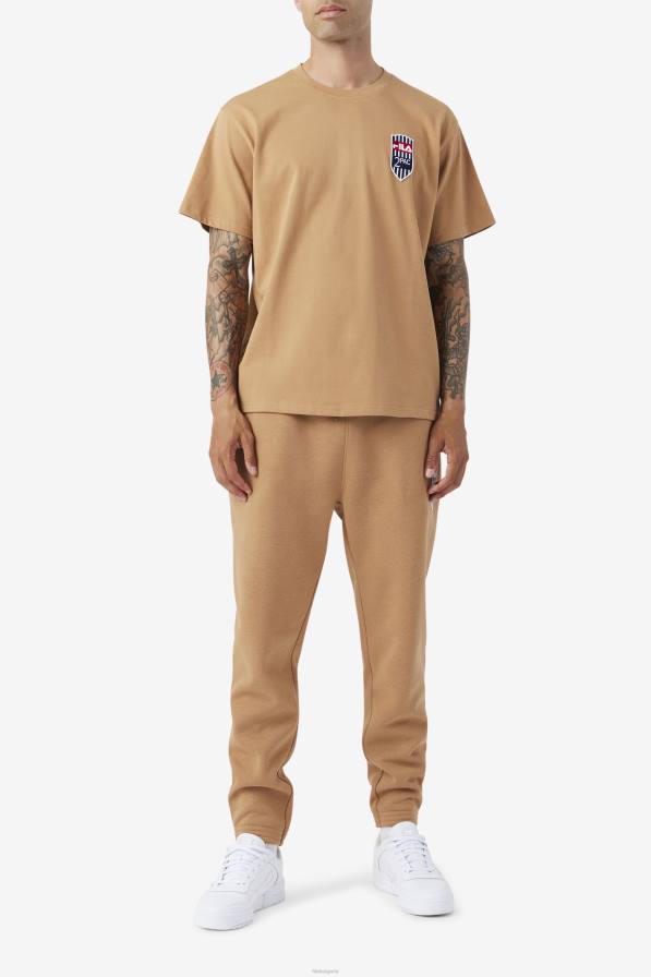 2HNL217 тютюнево кафяво FILA fila 2pac лепенка тениска тютюнево кафяво