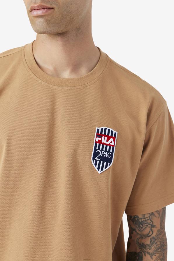 2HNL217 тютюнево кафяво FILA fila 2pac лепенка тениска тютюнево кафяво