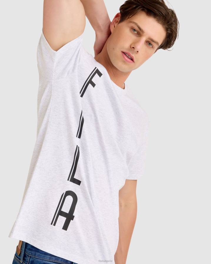 2HNL2309 светлосив мергел FILA markus тениска светло сива мраморна фила