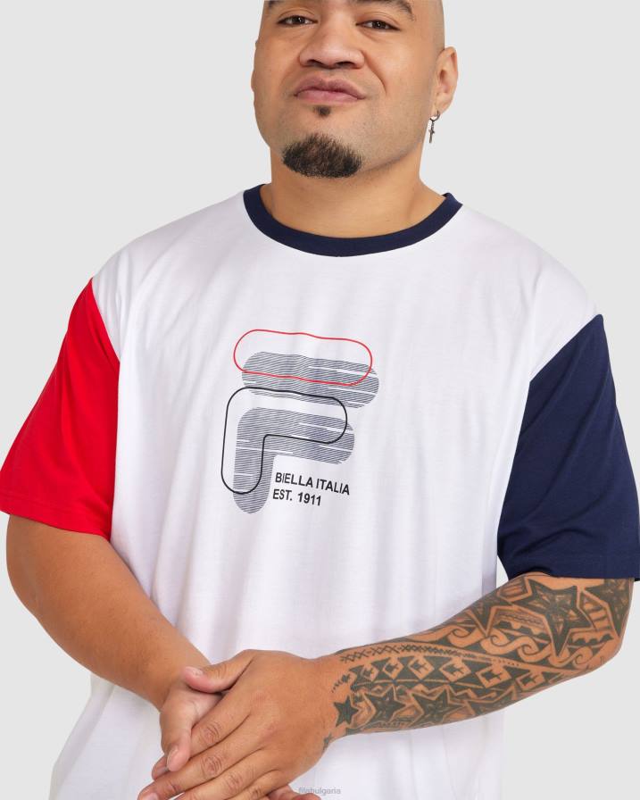 2HNL2365 бяло FILA мъжка тениска fila plus lennox бяла