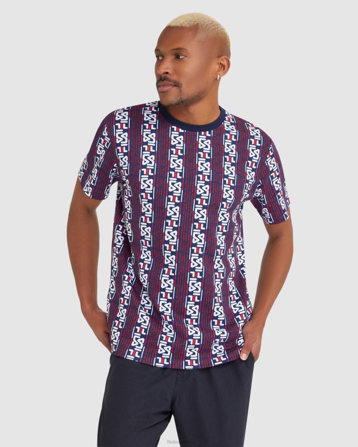 2HNL2370 нов флот FILA нова тъмносиня мъжка тениска harrison fila