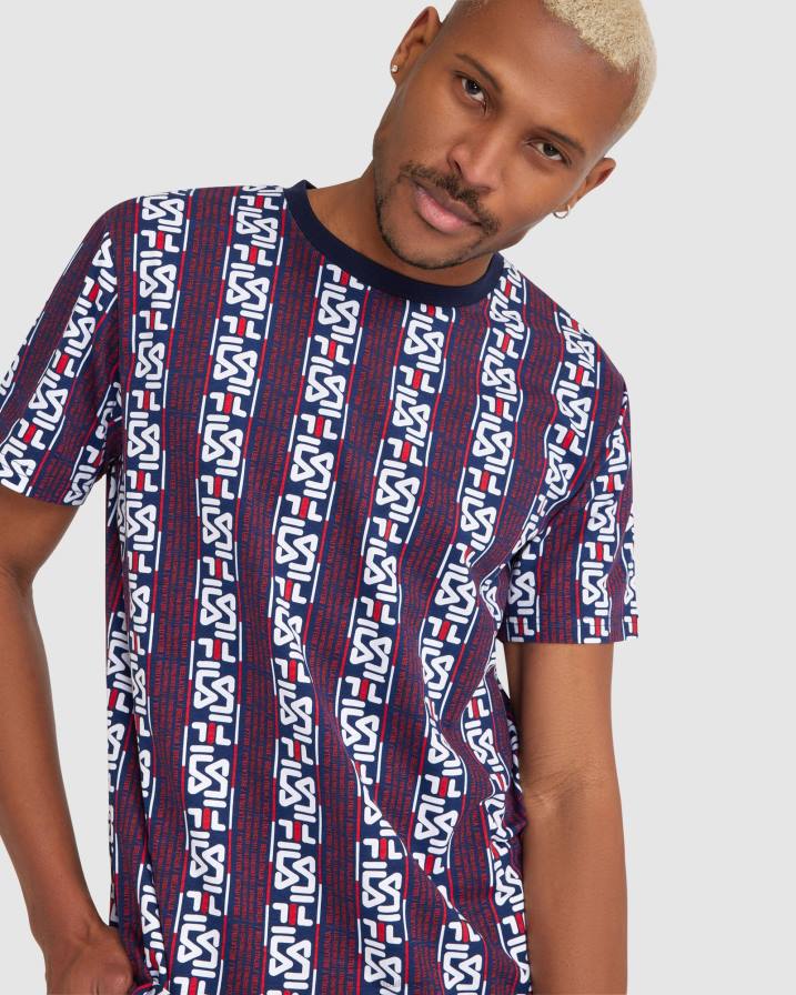 2HNL2370 нов флот FILA нова тъмносиня мъжка тениска harrison fila