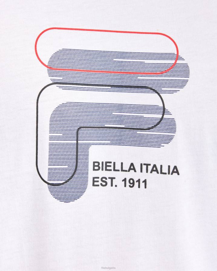 2HNL2378 бяло FILA мъжка тениска lennox fila бяла