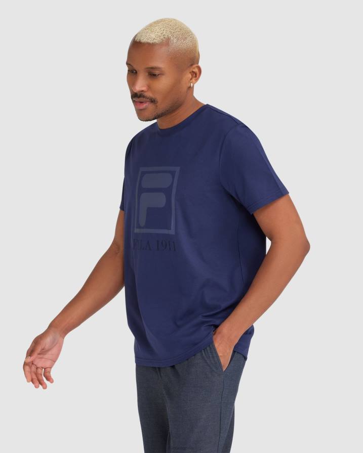 2HNL2400 нов флот FILA нова тъмносиня мъжка тениска sahand fila