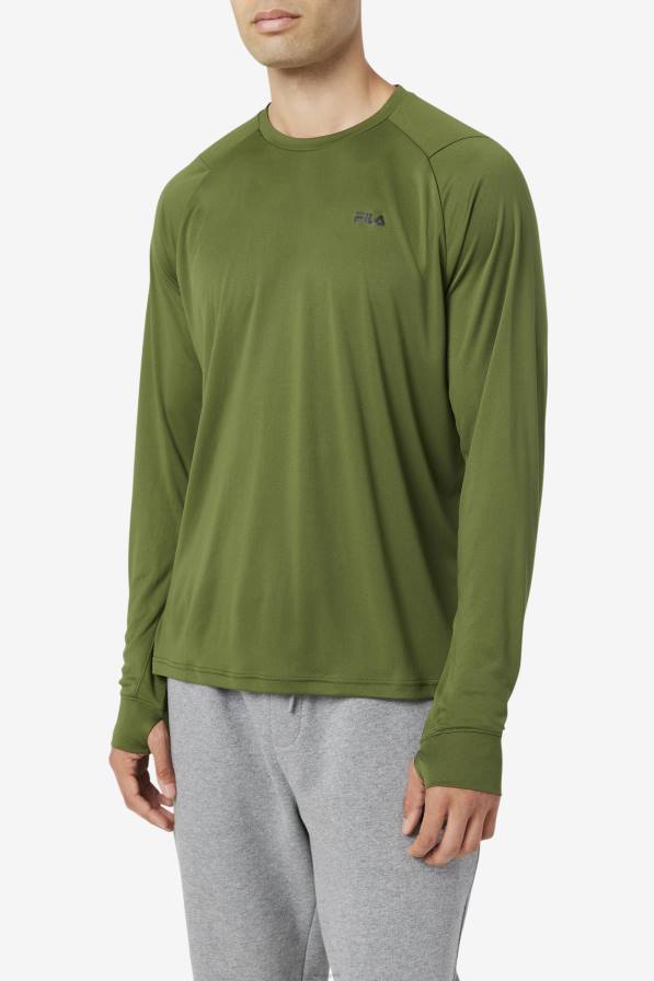 2HNL245 див лук/черен FILA jazam дълъг ръкав crew chive/black fila