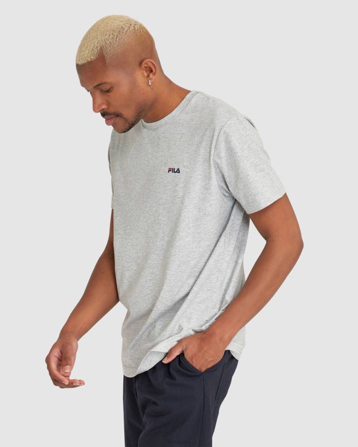 2HNL2475 сребърен мергел FILA унисекс класическа тениска от сребърен марл фила 2