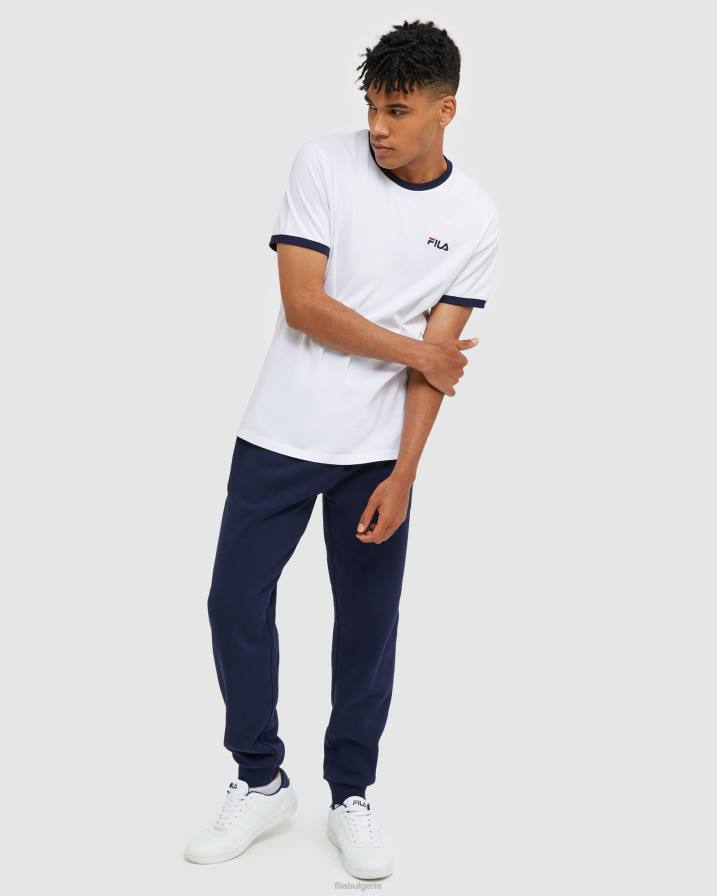 2HNL2476 бяло FILA fila бяла класическа мъжка тениска със звънец