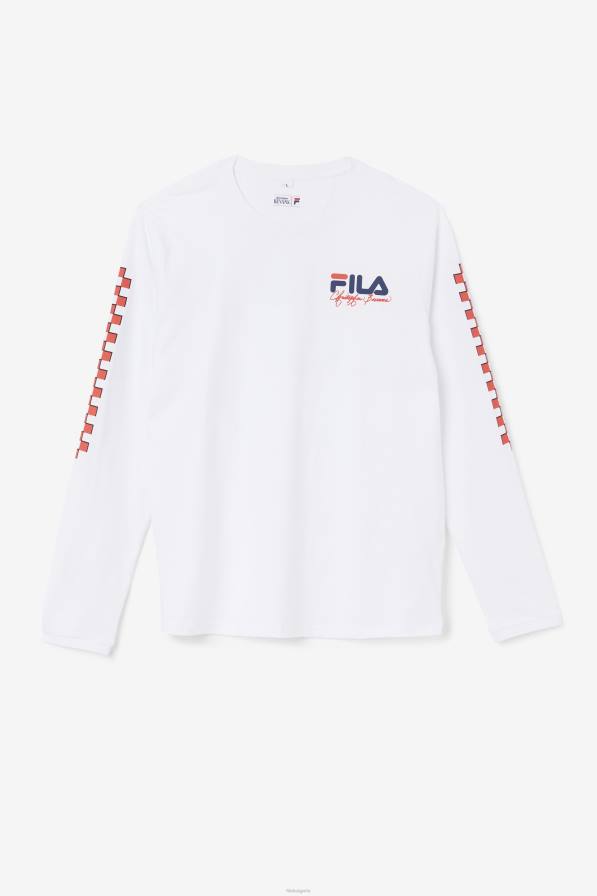 2HNL250 бяло FILA тениска с дълъг ръкав fila white bevans park