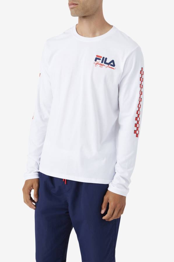 2HNL250 бяло FILA тениска с дълъг ръкав fila white bevans park