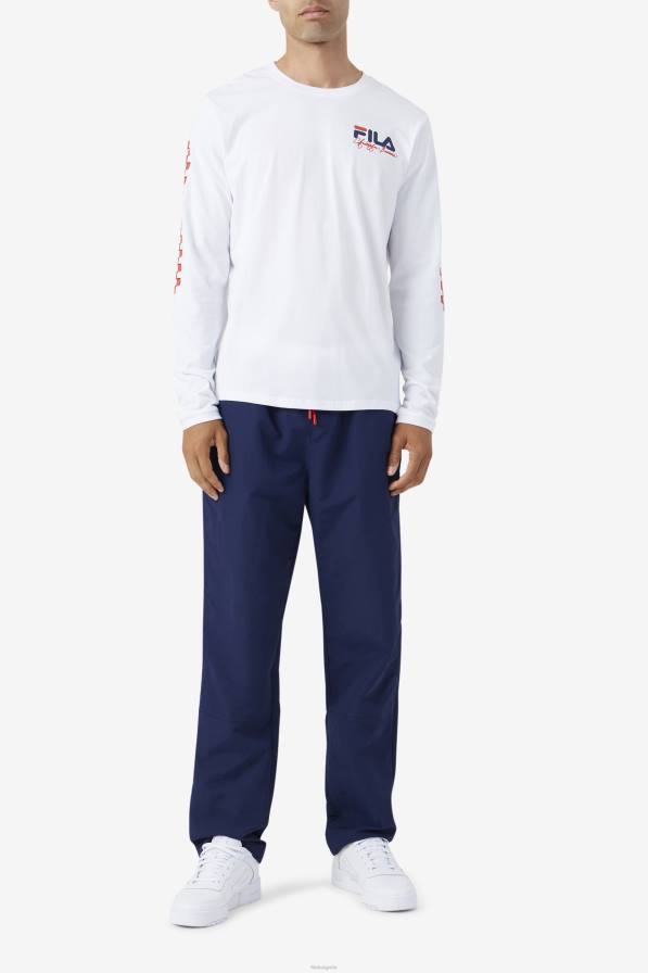 2HNL250 бяло FILA тениска с дълъг ръкав fila white bevans park