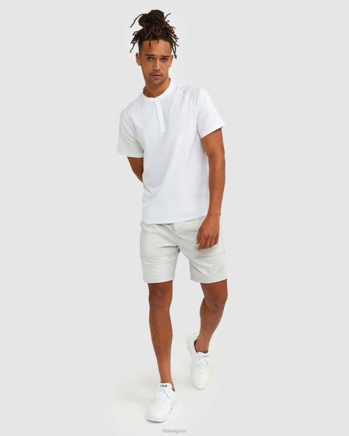 2HNL2527 бяло FILA fila мъжка тениска с хенли с високо деколте бяла