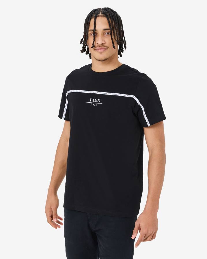 2HNL2543 черен FILA унисекс градска тениска черна фила