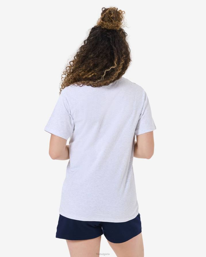 2HNL2572 светлосив мергел FILA fila светло сива мраморна унисекс юбилейна тениска