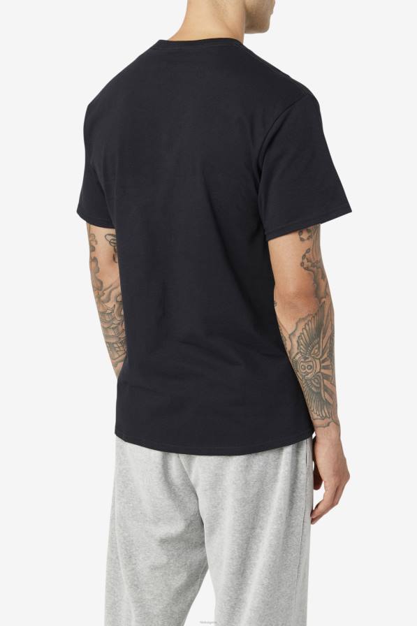 2HNL267 черно/бяло/червено FILA черна/бяла/червена мъжка тениска с лого fila