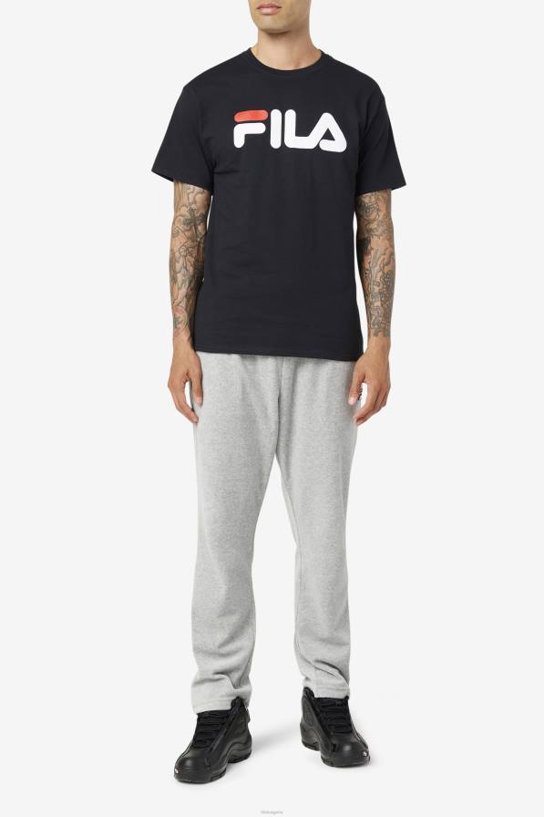 2HNL267 черно/бяло/червено FILA черна/бяла/червена мъжка тениска с лого fila