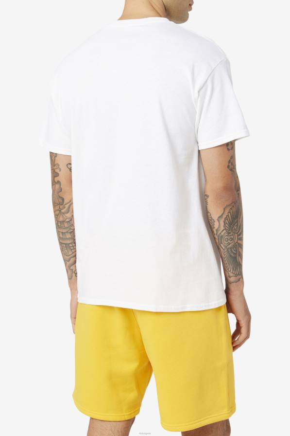 2HNL269 бяло/морско/червено FILA мъжка тениска с лого бяла/тъмносиня/червена фила