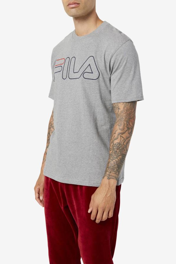 2HNL277 хедър/морско/червено FILA тениска fila borough heather/navy/red