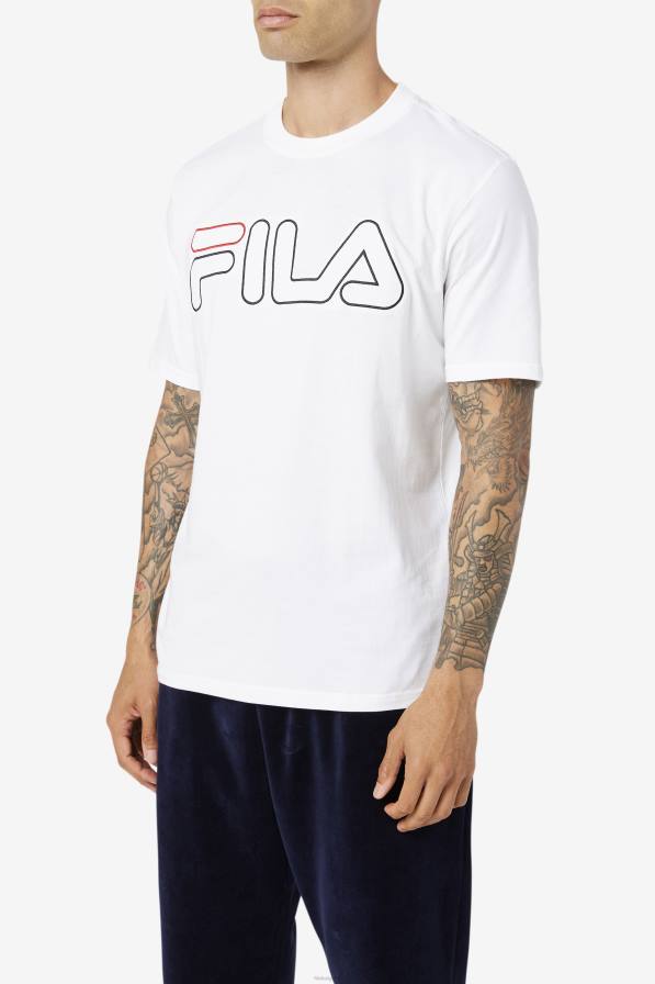 2HNL278 бяло/черно/червено FILA Боро тениска fila бяло/черно/червено