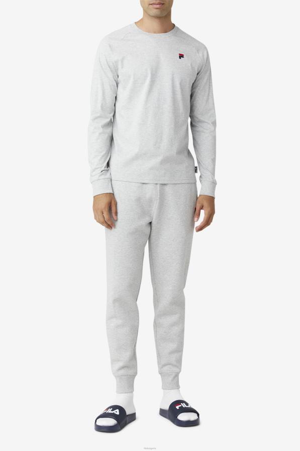 2HNL290 светло сив FILA flynn тениска с дълъг ръкав fila светло сива