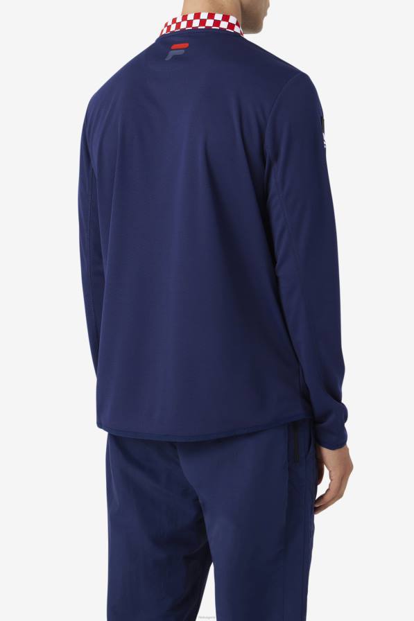 2HNL324 военноморски флот FILA тъмносиня bevans тениска с дълъг ръкав fila