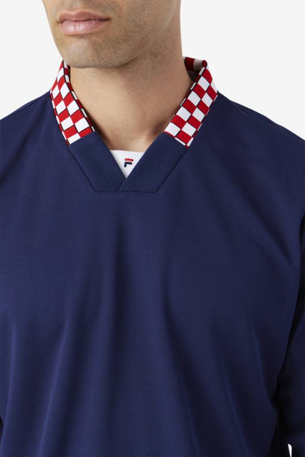 2HNL324 военноморски флот FILA тъмносиня bevans тениска с дълъг ръкав fila