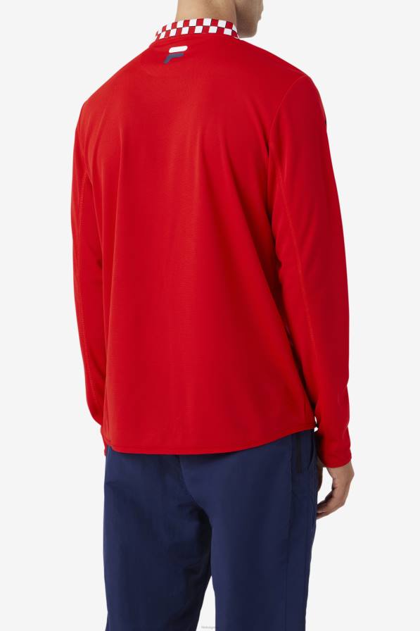 2HNL325 червен FILA червена тениска с дълъг ръкав fila bevans park