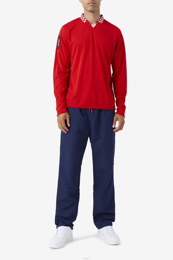 2HNL325 червен FILA червена тениска с дълъг ръкав fila bevans park