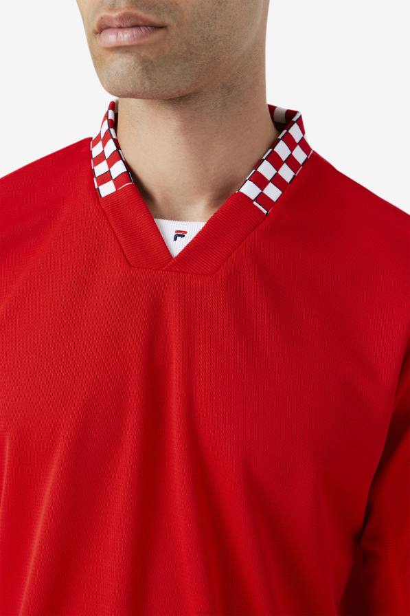 2HNL325 червен FILA червена тениска с дълъг ръкав fila bevans park