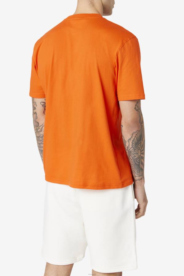 2HNL329 чери домат/костен/морски FILA мъжка тениска с орел чери домат/камък/морска фила