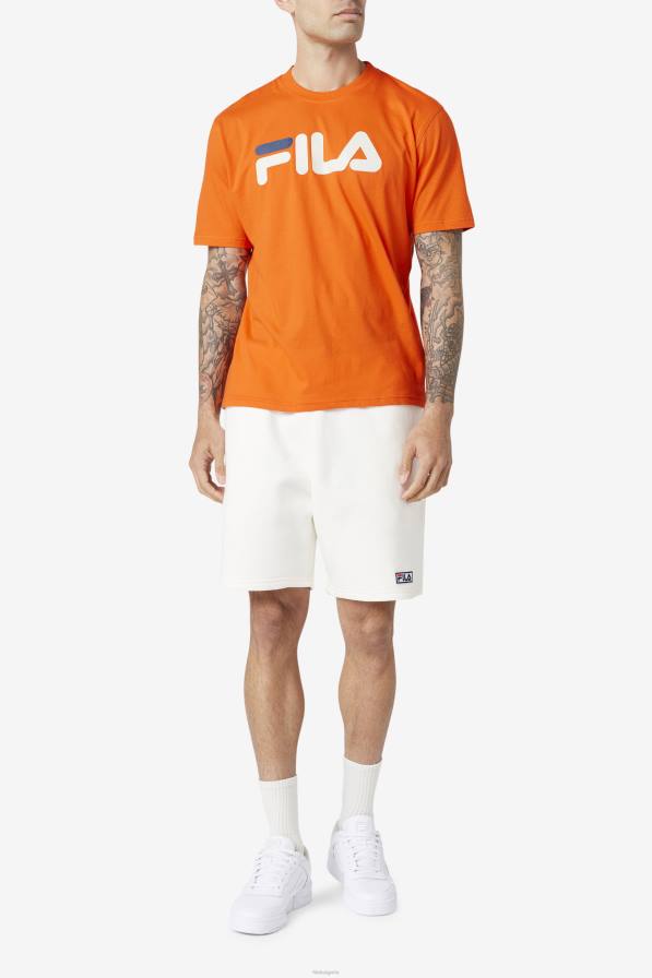 2HNL329 чери домат/костен/морски FILA мъжка тениска с орел чери домат/камък/морска фила