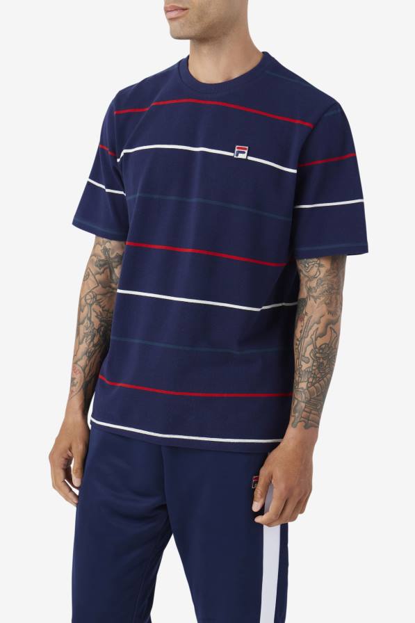 2HNL332 морско/синьо/червено FILA thiago crew fila синьо/синьо/червено