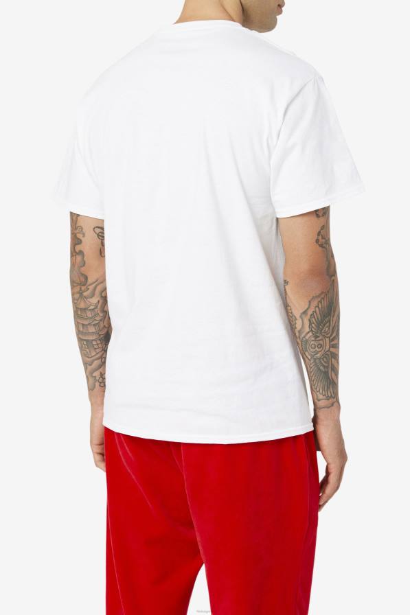 2HNL348 бяло/морско/червено FILA бял/тъмносин/червен оригинален фитнес тениска fila