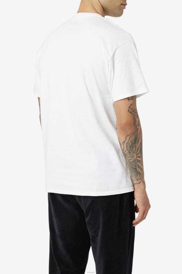 2HNL351 бяло/черно/червено FILA бяла/черна/червена оригинална тениска за фитнес fila