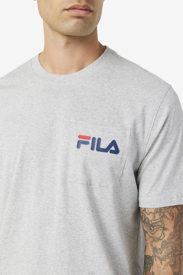 2HNL398 светлосив мергел FILA джобна тениска curtis fila светлосив мергел