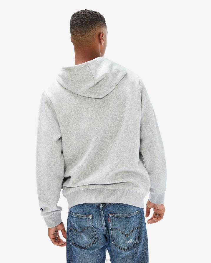 2HNL2645 сребърен мергел FILA унисекс значка 2.0 качулка с цип silver marle fila