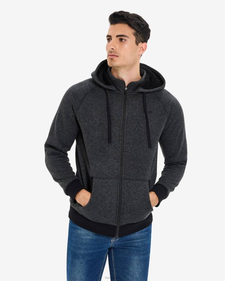 2HNL2651 черен мергел FILA унисекс романско яке с цип черна мраморна фила