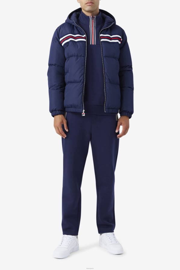 2HNL765 морско/червено FILA тъмносиньо/червено пухено яке fila jake