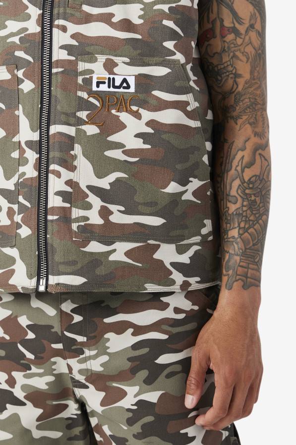 2HNL778 камуфлажен печат/черен FILA fila camo print/черна жилетка 2pac