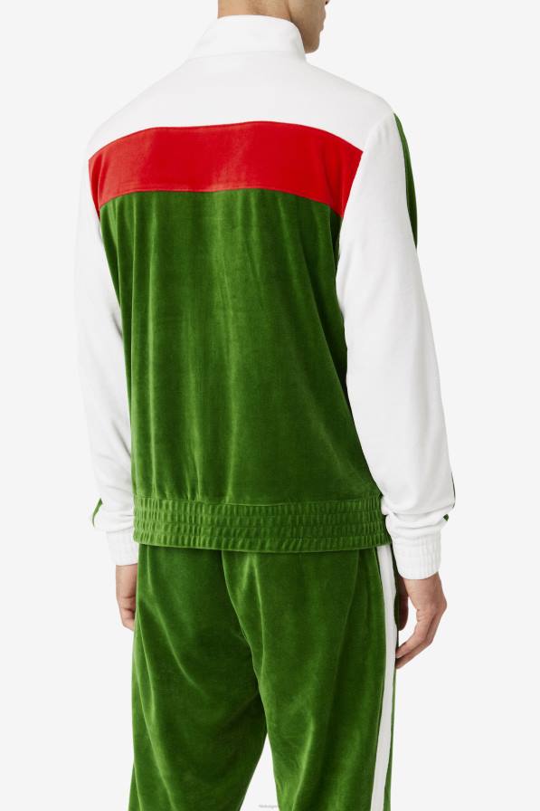 2HNL821 официална градина/бяло/червено FILA brice велурено яке официално градинско/бяло/червено фила