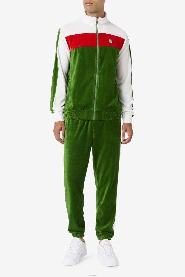 2HNL821 официална градина/бяло/червено FILA brice велурено яке официално градинско/бяло/червено фила