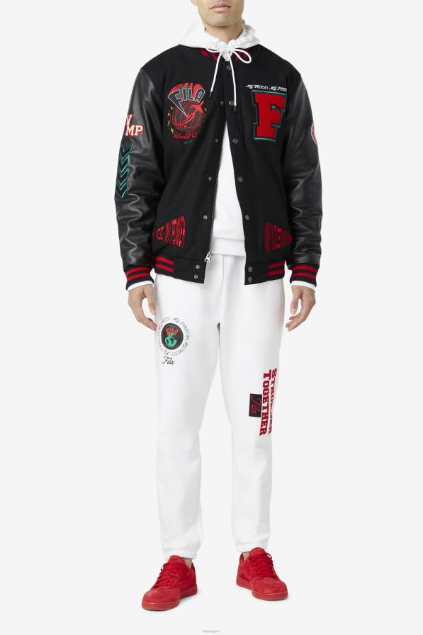 2HNL835 черно/червено/зелено FILA университетско яке fila raddix черно/червено/зелено