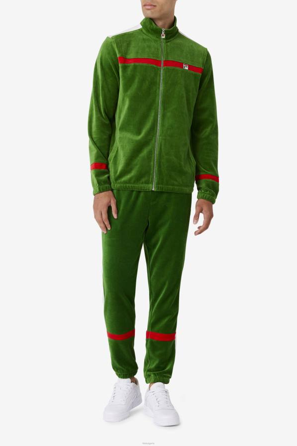 2HNL844 официална градина/бяло/червено FILA официална градина/бяло/червено велурено яке