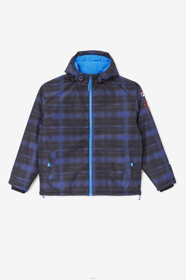 2HNL891 синя сянка проверка FILA blue shadow check fila beta puffer яке