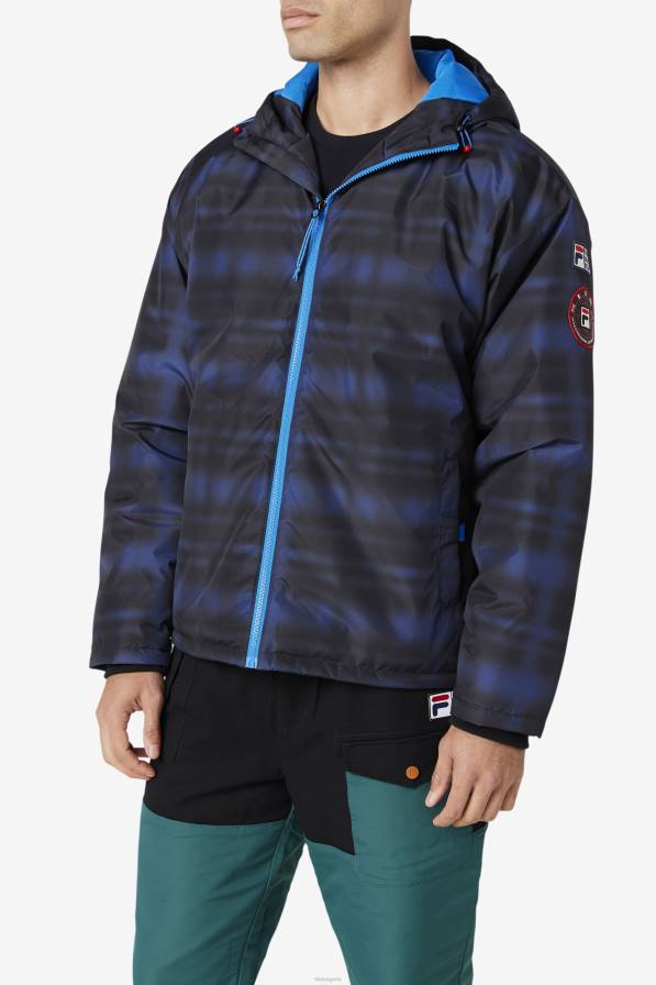 2HNL891 синя сянка проверка FILA blue shadow check fila beta puffer яке